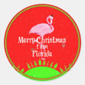Sticker Rond Joyeux Noël de Floride, (Devant)
