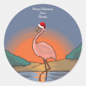 Sticker Rond Joyeux Noël de Floride, (Devant)