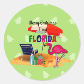 Sticker Rond Joyeux Noël de Floride (Devant)