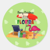 Sticker Rond Joyeux Noël de Floride (Devant)