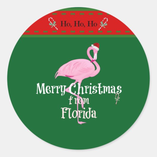 Sticker Rond Joyeux Noël de Floride (Devant)