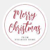 Sticker Rond Joyeux Noël de l'autocollant de nom commercial (Devant)