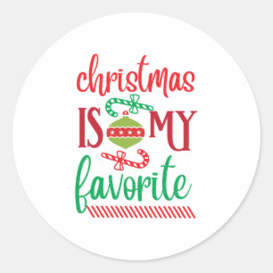 Sticker Rond Joyeux Noël de Noël est mon préféré