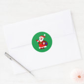 Sticker Rond Joyeux Noël de Père Noël (Enveloppe)