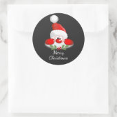 Sticker Rond Joyeux Noël de Père Noël (Sac)