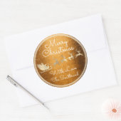Sticker Rond Joyeux Noël de Père Noël Reindeer Sleight Honey (Enveloppe)