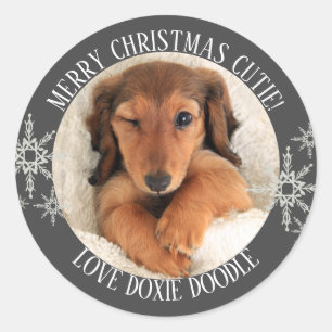 Sticker Rond Joyeux Noël de Photo