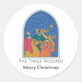 Sticker Rond Joyeux Noël des trois sages (Devant)
