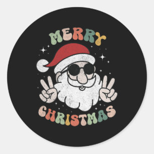 Sticker Rond Joyeux Noël Drôle Noël Hommes Femmes Noël Fam