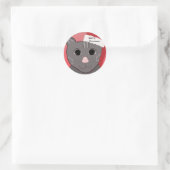 Sticker Rond Joyeux Noël du chat (Sac)