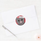 Sticker Rond Joyeux Noël du chat (Enveloppe)
