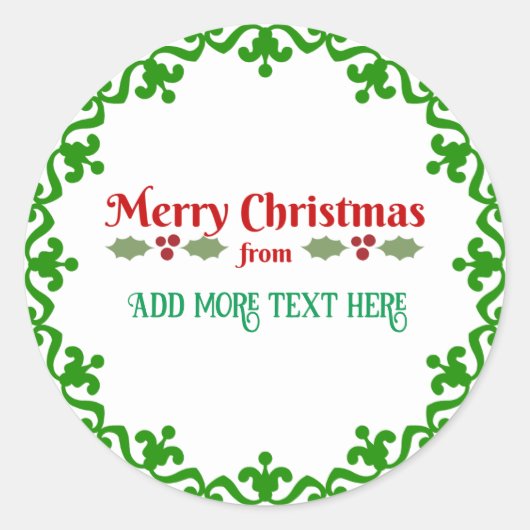 Sticker Rond Joyeux Noël du MODÈLE (Devant)