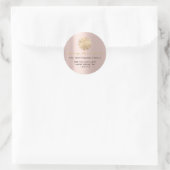 Sticker Rond Joyeux Noël du nom Rose Gold RSVP Snowflake (Sac)