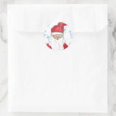 Sticker Rond Joyeux Noël du Père Noël Snowflakes (Sac)