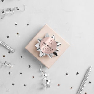 Sticker Rond Joyeux Noël du Rose RSVP Deer Modern