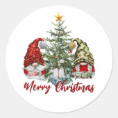 Sticker Rond Joyeux Noël en Aquarelle (Devant)