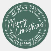 Sticker Rond Joyeux Noël en lettres de script (Devant)