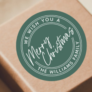 Sticker Rond Joyeux Noël en lettres de script