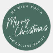 Sticker Rond Joyeux Noël en lettres de script (Devant)