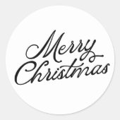 Sticker Rond Joyeux Noël en noir et blanc (Devant)