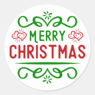 Sticker Rond Joyeux Noël en typographie