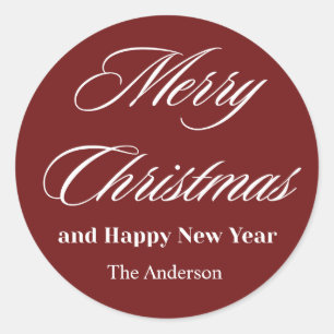Sticker Rond joyeux noël et bonne année