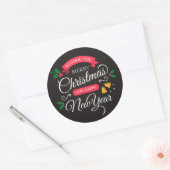 Sticker Rond Joyeux Noël et Bonne Année (Enveloppe)