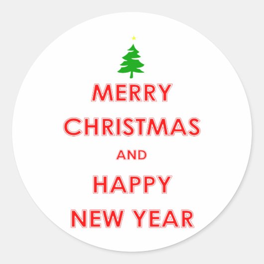 Sticker Rond Joyeux Noël et Bonne Année (Devant)