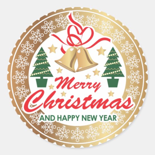 Sticker Rond Joyeux Noël et Bonne année d'affaires (Devant)