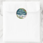 Sticker Rond Joyeux Noël et Joyeux Noël et Joyeux Noël (Sac)