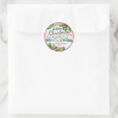 Sticker Rond Joyeux Noël et Joyeux Noël et Joyeux Noël (Sac)