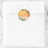 Sticker Rond Joyeux Noël et Joyeux Noël et Joyeux Noël (Sac)