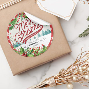 Sticker Rond Joyeux Noël et Joyeux Noël et Joyeux Noël