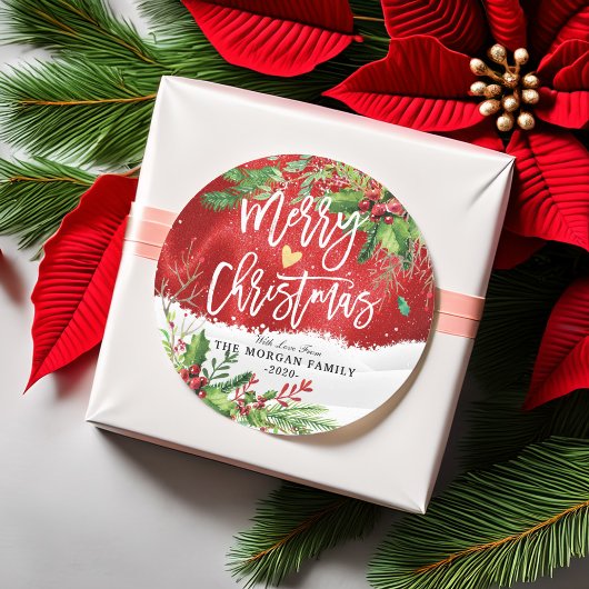 Sticker Rond Joyeux Noël et Joyeux Noël et Joyeux Noël