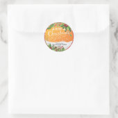 Sticker Rond Joyeux Noël et Joyeux Noël et Joyeux Noël (Sac)