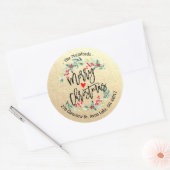 Sticker Rond Joyeux Noël et Joyeux Nouvel An Adresse (Enveloppe)