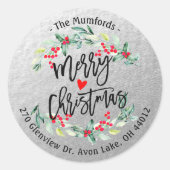 Sticker Rond Joyeux Noël et Joyeux Nouvel An Adresse (Devant)