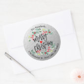 Sticker Rond Joyeux Noël et Joyeux Nouvel An Adresse (Enveloppe)