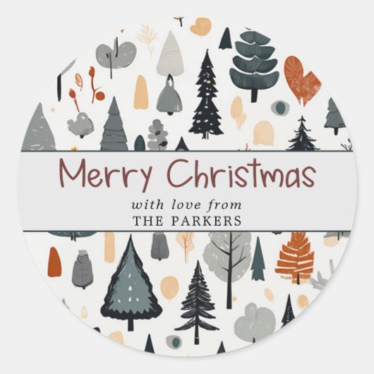 Sticker Rond Joyeux Noël Festif (Devant)