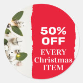 Sticker Rond Joyeux Noël Festif vacances Conception cadeau (Devant)