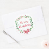 Sticker Rond Joyeux Noël. Fête d'hiver. Pin (Enveloppe)