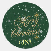 Sticker Rond Joyeux Noël Fête tendance (Devant)