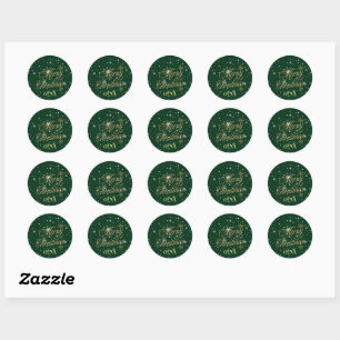 Sticker Rond Joyeux Noël Fête tendance