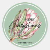 Sticker Rond Joyeux Noël Fleur tropicale (Devant)