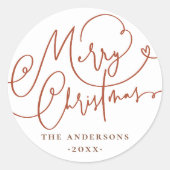 Sticker Rond Joyeux Noël fleurie Lettres Nom de famille (Devant)