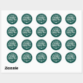 Sticker Rond Joyeux Noël Flocons Verts (Feuille)