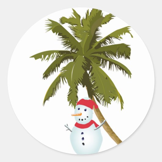 Sticker Rond Joyeux Noël Floride (Devant)
