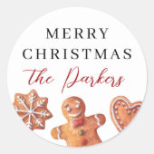 Sticker Rond Joyeux Noël Gingerbread Cookies (Devant)