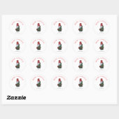 Sticker Rond Joyeux Noël Gnome Avec Parties scintillant Arbre d (Feuille)