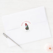 Sticker Rond Joyeux Noël Gnome Avec Parties scintillant Arbre d (Enveloppe)